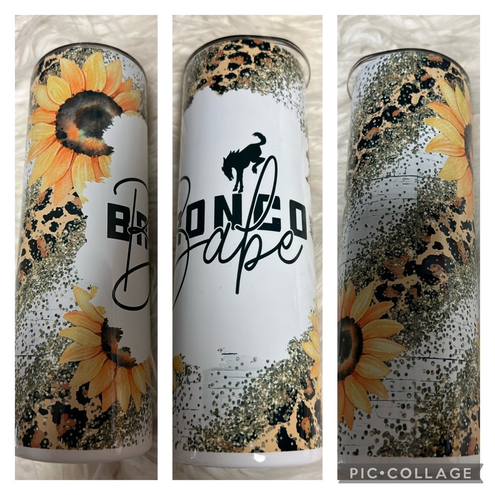 Brand new 20 ounce metal Tumblr with straw bronco